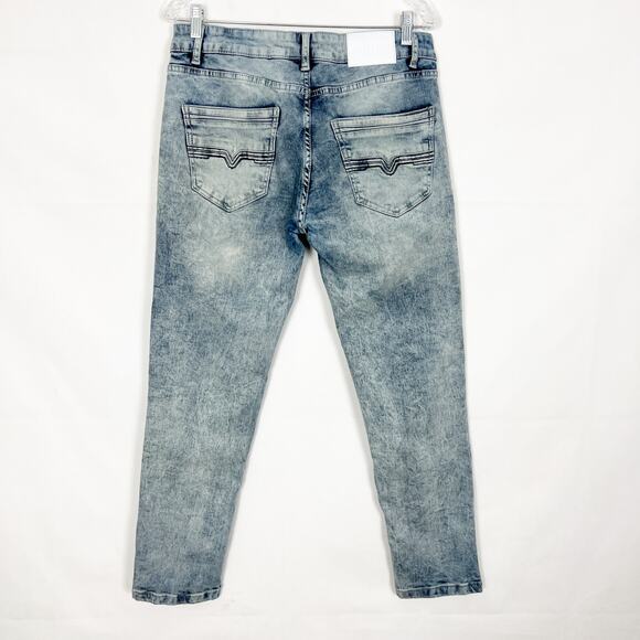 Cultura Men's Acid Wash Blue Jeans Size 32 Skinny - Picture 5 of 8